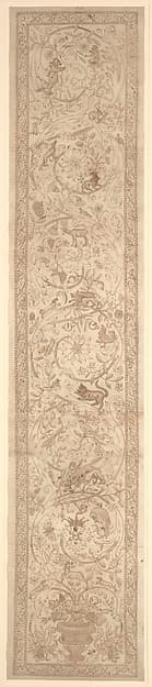 Cartoon for the embroidery of an orphrey bearing Medici arms combined with Arms of the House of Austria, by Anonymous, Italian, 17th century
