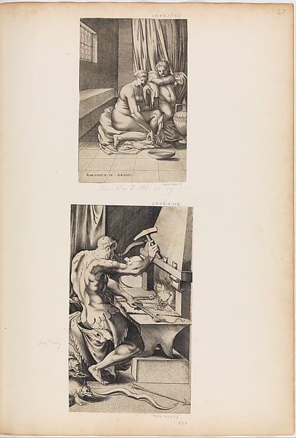 Venus at her Toilette, by Enea Vico