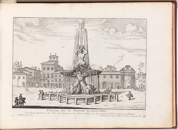 Fontana del Sig. Prencipe di Pallestrina (...), from "La Fontane di Roma nelle Piazze e Luoghi Publici (...)", by Giovanni Battista Falda