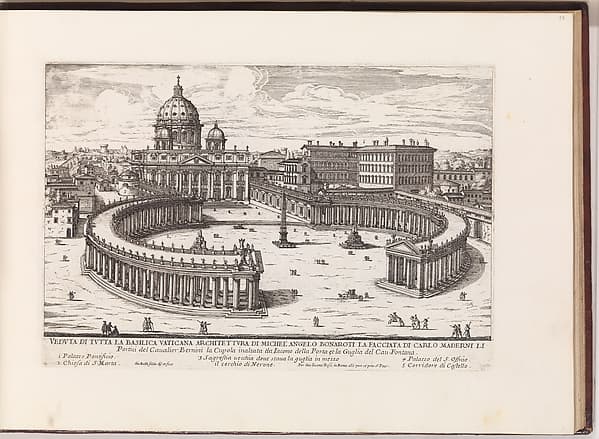 Veduta di Tutta la Basilica Vaticana (...) from: Il Nuovo Teatro delle Fabbriche, et Edificii, in Prospettiva di Rome Moderna (...), by Giovanni Battista Falda
