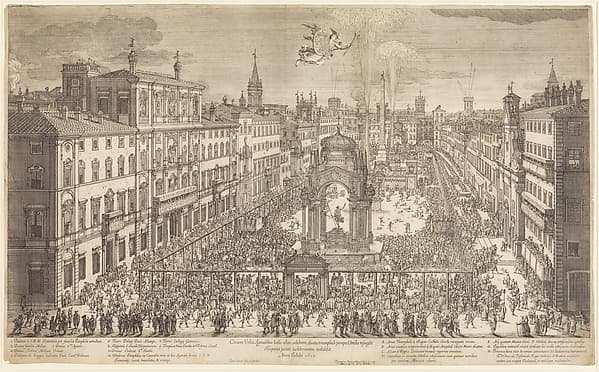 The Feast of the Resurrection in Piazza Navona, Rome, 1650, by Dominique Barrière