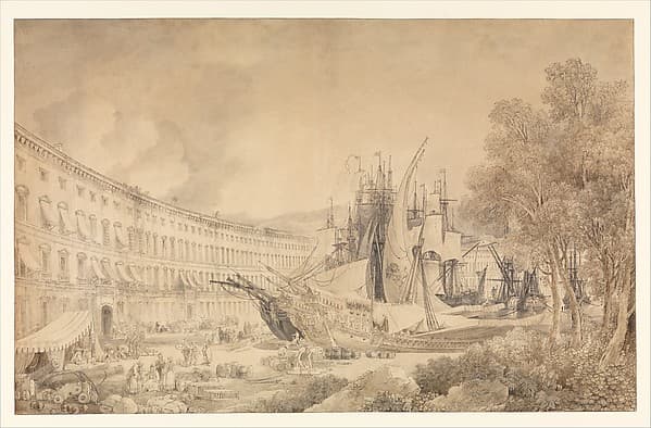 View of Messina Harbor, by Louis François Cassas