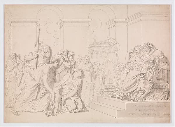 Pyrrhus in the House of Glaucias, by Augustin Pajou