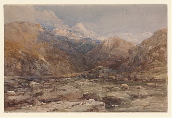 River Landscape in Wales, by David Cox