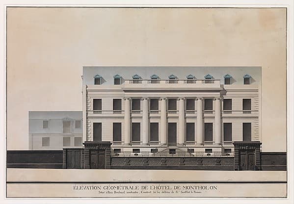 Elevation of the Façade of the Hôtel de Montholon, Paris, by Jean Jacques Lequeu