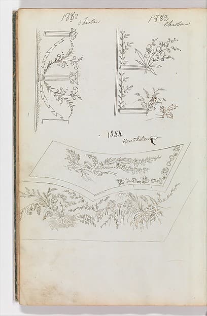 Scrapbook of Designs for Embroidered Waistcoats, by Fabrique de Saint Ruf