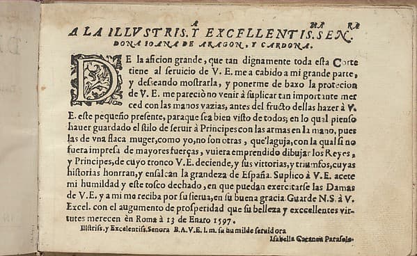 Studio delle virtuose Dame, page 2 (recto), by Isabella Catanea Parasole