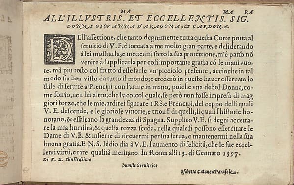 Studio delle virtuose Dame, page 3 (recto), by Isabella Catanea Parasole