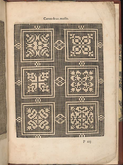 Les Secondes Oeuvres, et Subtiles Inventions De Lingerie du Seigneur Federic de Vinciolo Venitien, page 60 (recto), by Federico de Vinciolo