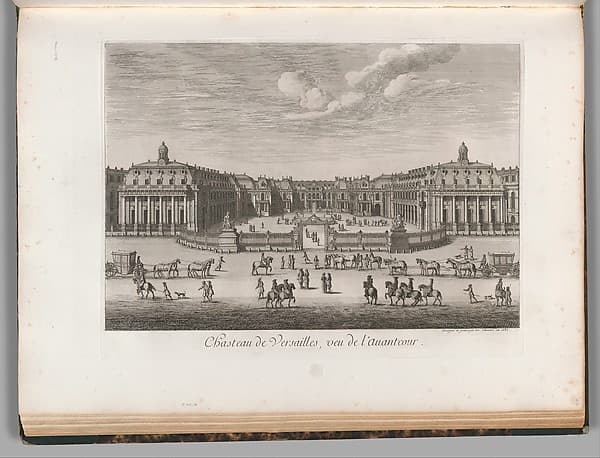 Château de Versailles seen from the forecourt, from Chalcographie du Louvre, Vol. 22, by Israel Silvestre