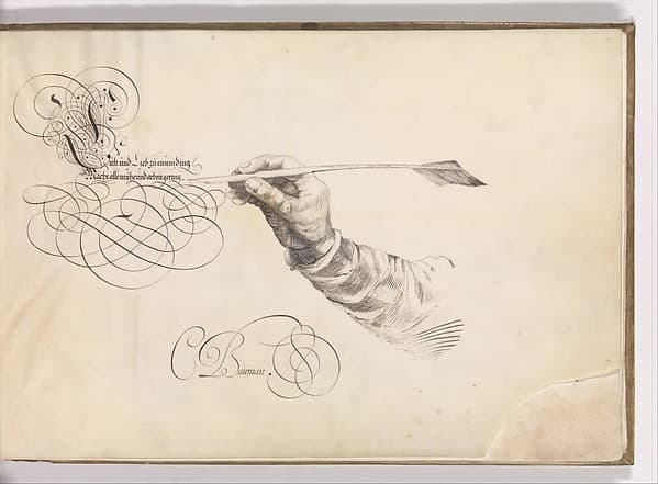 Specimens of Penmanship after Jan van de Velde and other Calligraphy Books, by Conrad Baumann