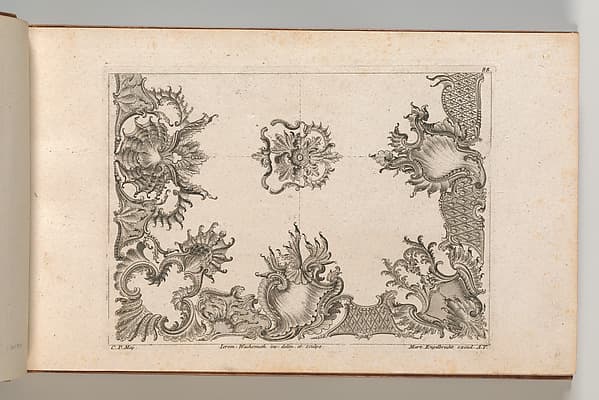 Two Designs for Ceiling Decorations, plate 2 from "Unterschiedliche neu inventierte Deken oder Plafond", by Jeremias Wachsmuth