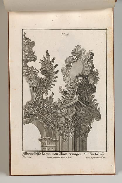 Suggestion for the Decoration of Top Right Side of Portal, plate 1 from "Allerneueste Façon von Auszierungen zu Portalen", by Jeremias Wachsmuth