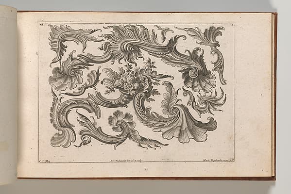 Various Designs for Rocaille Ornaments, plate 3 from "Fortsezung von unterschielichen Auszierungen zu allerleij nüzlich anzuwenden", by Jeremias Wachsmuth