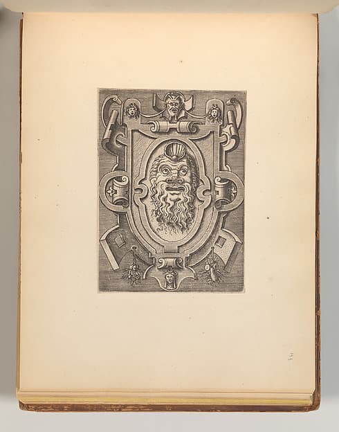 Series of Cartouches, in: Targhe ed altri ornati di varie e capricciose invenzioni (Cartouches and other ornaments of various and capricious invention, page 35), by Cornelis Bos