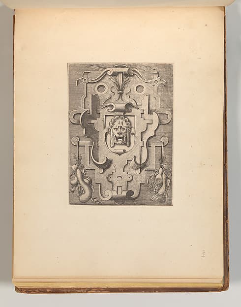 Series of Cartouches, in: Targhe ed altri ornati di varie e capricciose invenzioni (Cartouches and other ornaments of various and capricious invention, page 36), by Cornelis Bos