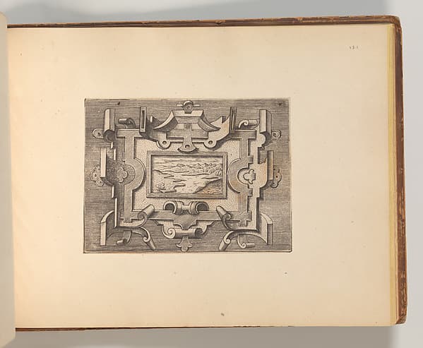 Series of Cartouches, in: Targhe ed altri ornati di varie e capricciose invenzioni (Cartouches and other ornaments of various and capricious invention, page 47), by Cornelis Bos