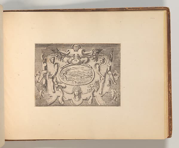 Series of Cartouches, in: Targhe ed altri ornati di varie e capricciose invenzioni (Cartouches and other ornaments of various and capricious invention, page 49), by Cornelis Bos