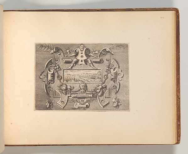 Series of Cartouches, in: Targhe ed altri ornati di varie e capricciose invenzioni (Cartouches and other ornaments of various and capricious invention, page 50), by Cornelis Bos