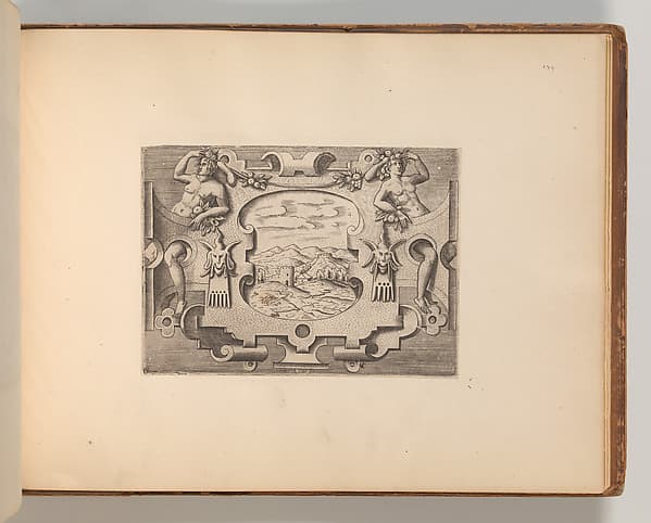 Series of Cartouches, in: Targhe ed altri ornati di varie e capricciose invenzioni (Cartouches and other ornaments of various and capricious invention, page 53), by Cornelis Bos