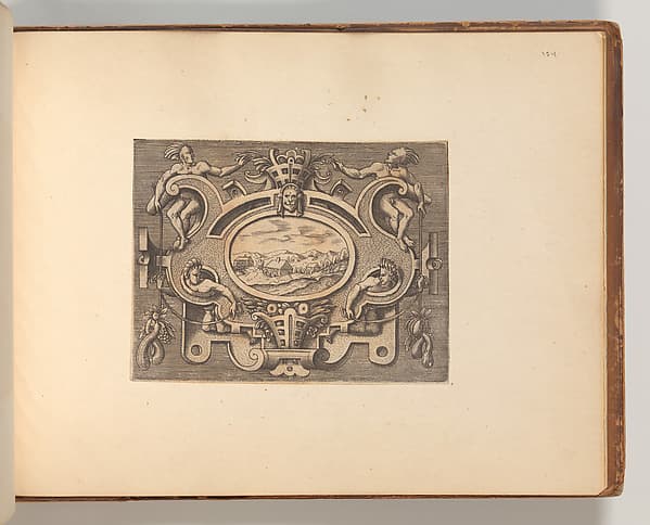 Series of Cartouches, in: Targhe ed altri ornati di varie e capricciose invenzioni (Cartouches and other ornaments of various and capricious invention, page 53), by Cornelis Bos
