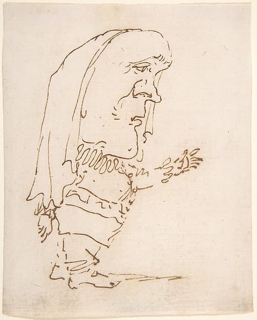 Caricature of a Man Pointing, by Gian Lorenzo Bernini