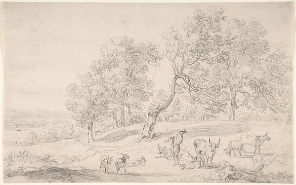 Cattle and Figures in a Landscape, by Nicolaes Berchem