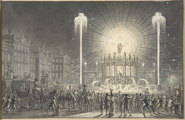 City Square with Fireworks, by Dirk Langendijk