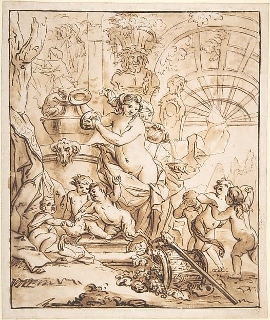Bacchanalian Scene with Nymphs and Putti, by Gerard de Lairesse