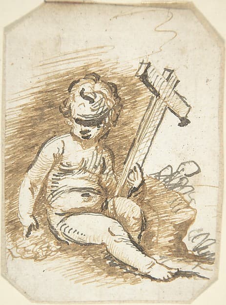 Infant Christ with the Cross, by Anonymous, Spanish, School of Seville, 17th century