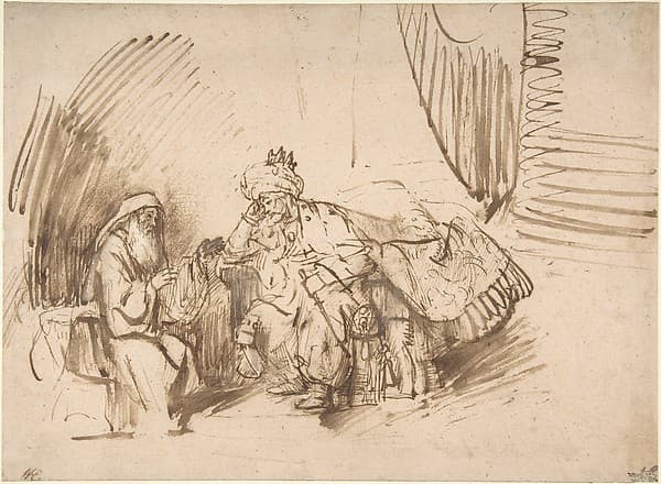 Nathan Admonishing David, by Rembrandt (Rembrandt van Rijn)