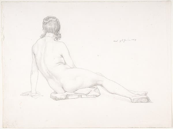 Seated Female Nude Seen from the Back, by Samuel Amsler