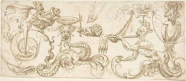 Design for a Frieze with Grotesques, by Andrés de Melgar