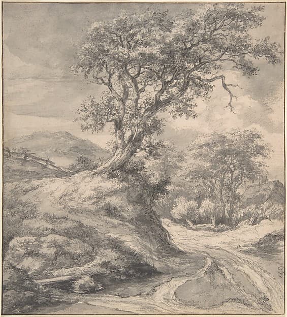 Dune Landscape with Oak Tree, by Jacob van Ruisdael