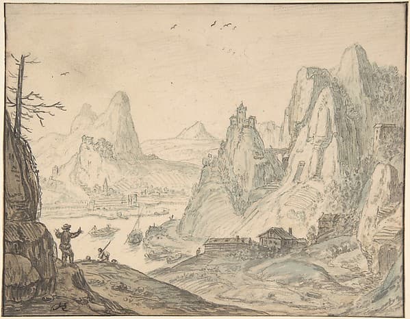 River Landscape with Mountains, by Herman Saftleven II