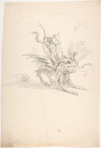 A Fury Riding on a Monster, by Anonymous, Dutch, 18th century