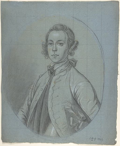Oval, bust-length portrait study of a young man, by Joseph van Aken