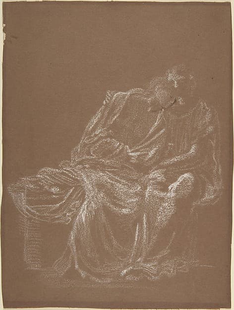 A seated couple, embracing, by Sir Edward Burne-Jones