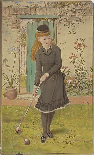 Girl Playing Croquet, by William Stephen Coleman
