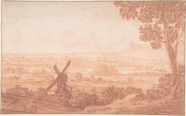 An Extensive Panoramic Landscape with a Windmill, by Jan Baptist Weenix