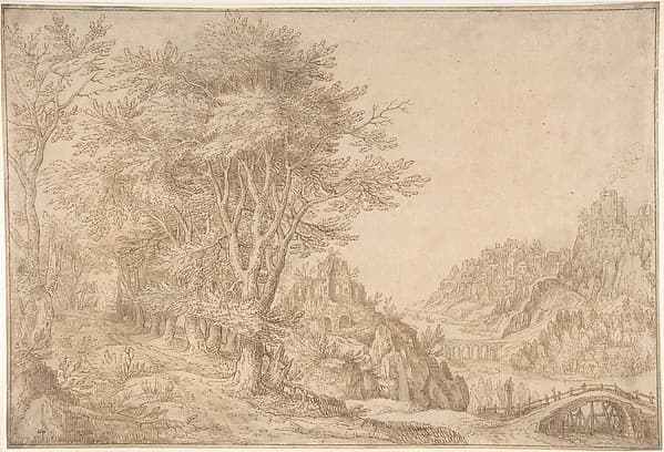 Wooded Landscape with a River, Castle, and Town Beyond, by Denijs van Alsloot