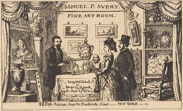 Trade Card for Samuel P. Avery--Fine Art Room, by George Cruikshank