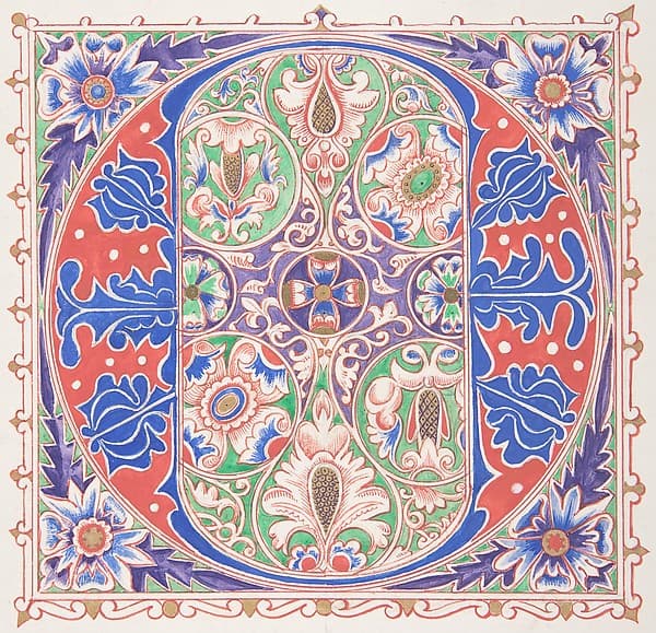 Illuminated Initial "O", by Freeman Gage Delamotte