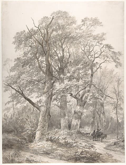 A Forest with Two Men Conversing, by Jacobus Pelgrom
