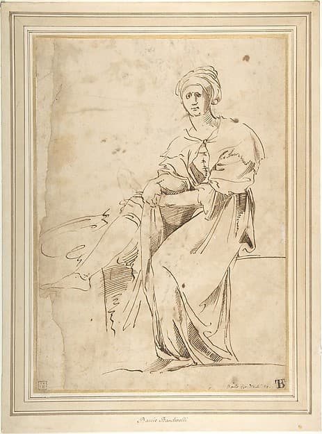 Seated Figure with Cloak and Turban, by Baccio Bandinelli