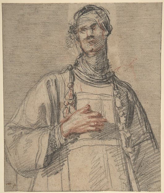 Figure of a Cleric in Half-Length, by Jacopo Confortini
