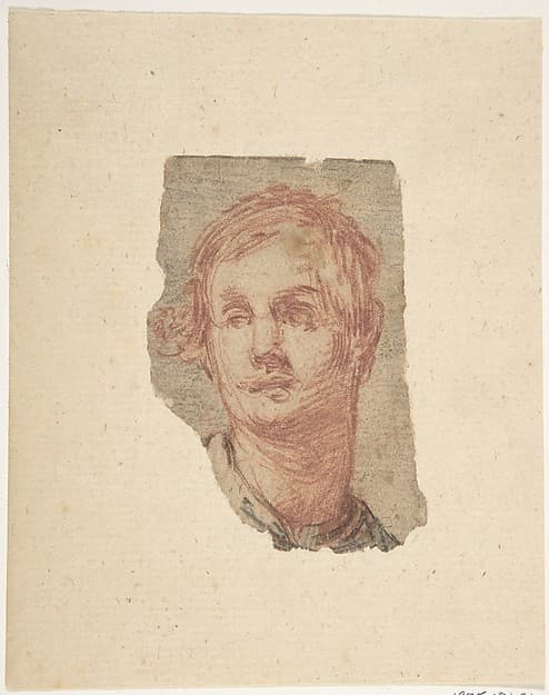 Alternate Study for the Head of a Youth (Formerly a Pentimento Pasted to 1975.131.21)., by Jacopo Confortini