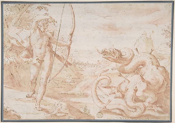 Apollo Slaying the Python, by Anonymous, 17th century
