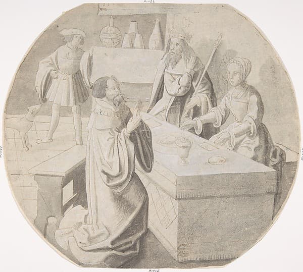 The King and Haman at Esther's Banquet of Wine, by Pseudo-Aert Ortkens