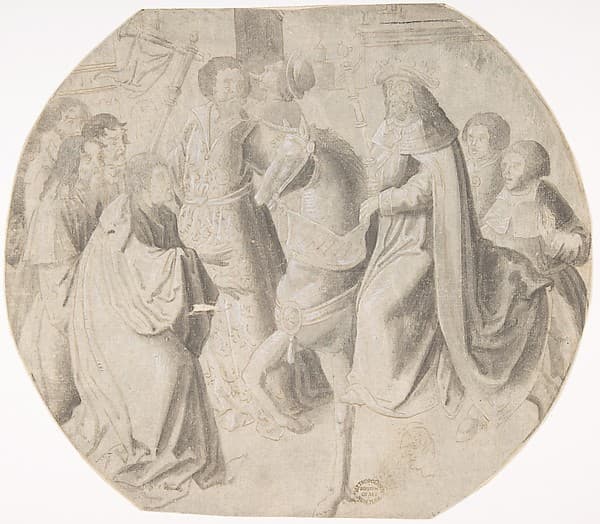 Mordecai rides through the Streets in the Apparel the King has sent him., by Pseudo-Aert Ortkens